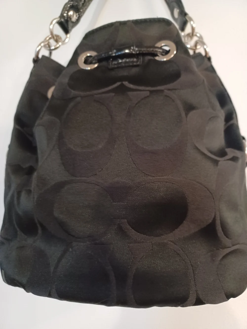 Coach Poppy Signature Black Hobo Bag